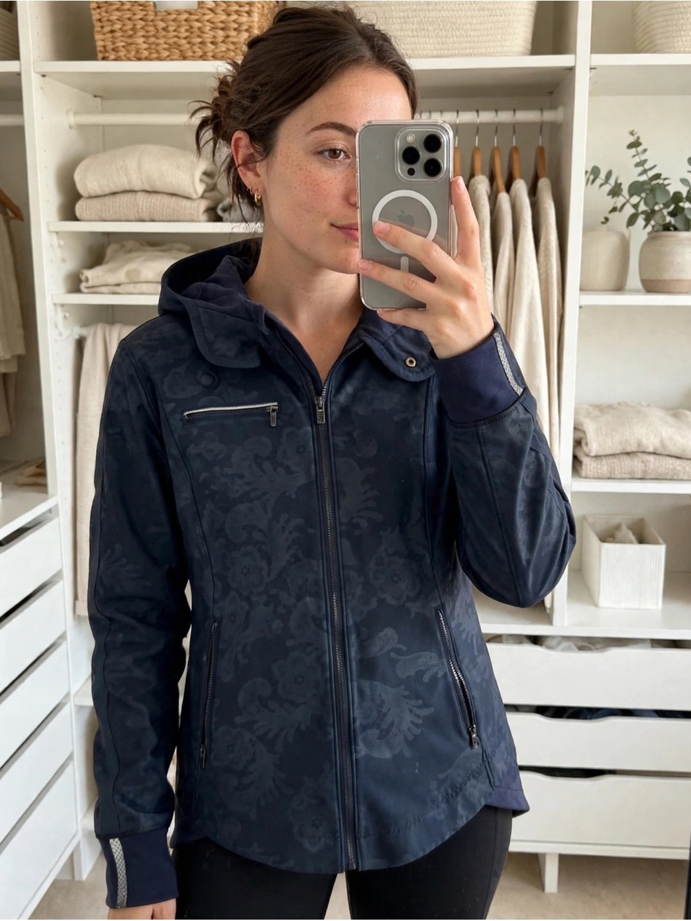 Lululemon Jackets Womens 6 Blue Keep It Up Laceoflage Embossed Inkwell Active